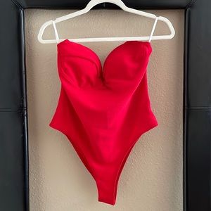 Red Strapless Body Suit Halloween Cosplay